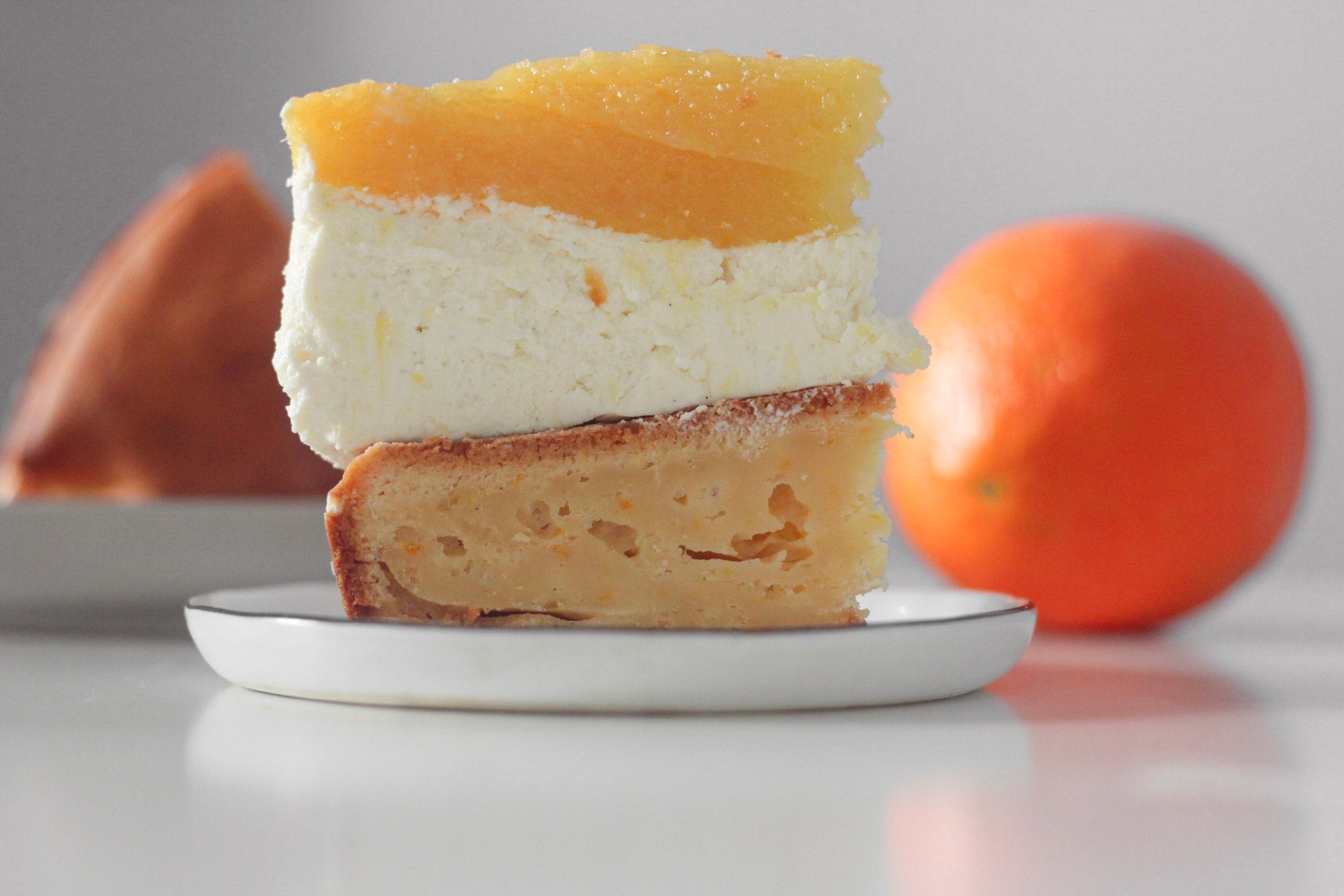 Weißeschokolade Orangen Pudding Kuchen