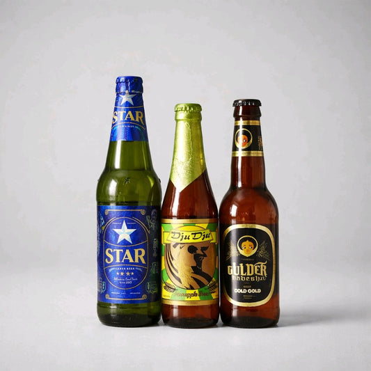 Biere aus dem Kontinent:  3 FL. Äthiopien. Ghana. Nigeria
