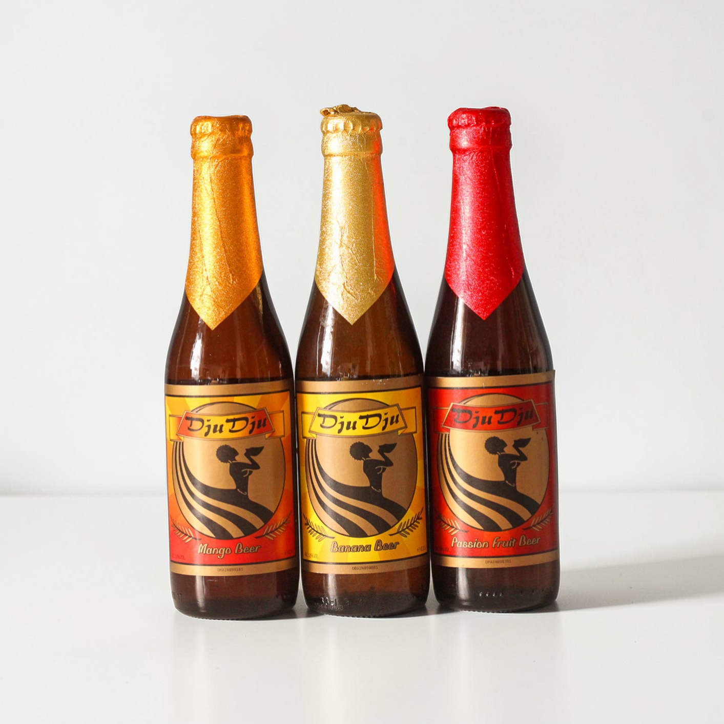 Biere aus dem Kontinent Ghana: Fruchtig & Lecker. 3 FL. Banane. Passionsfrucht. Mango