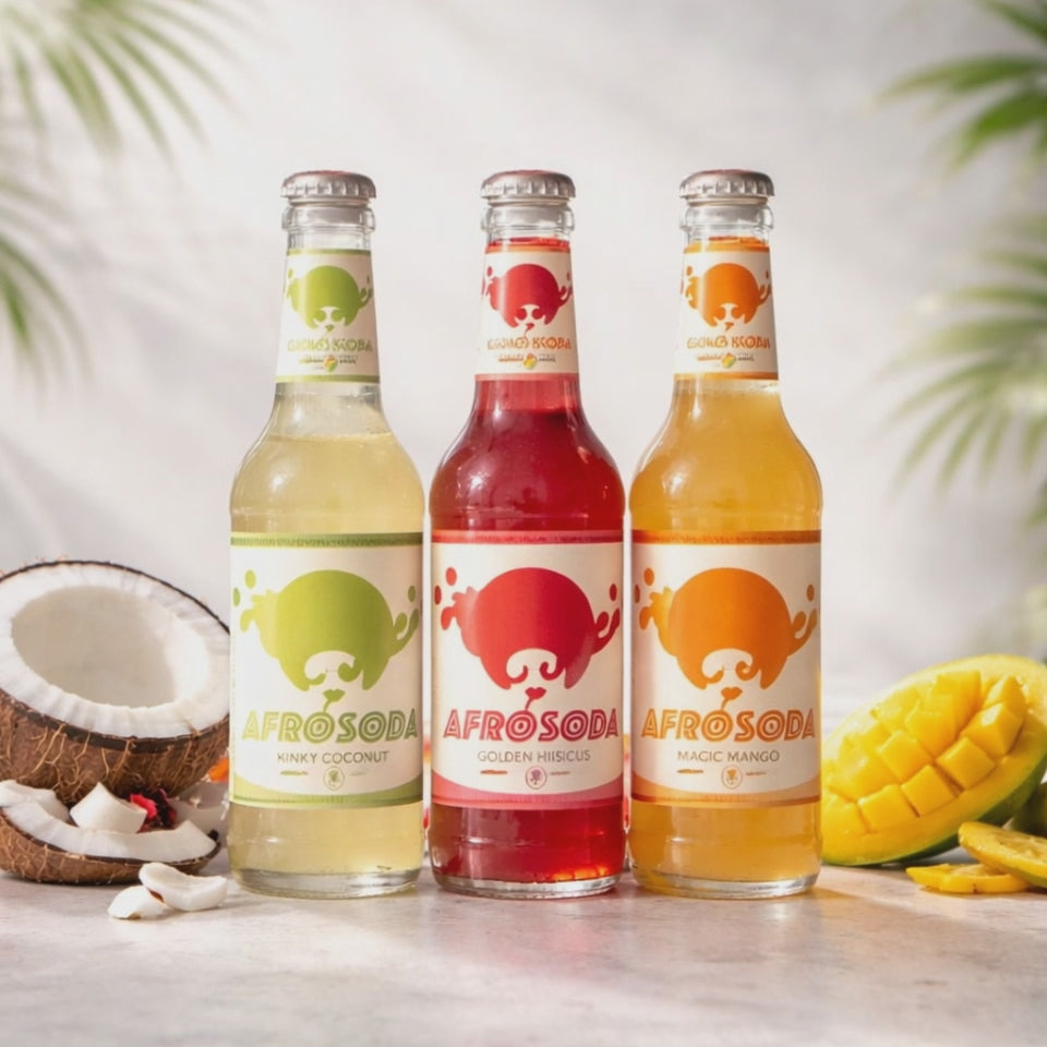 Afrosoda: 3 Fl. Kokosnuss. Hibiskus. Mango.