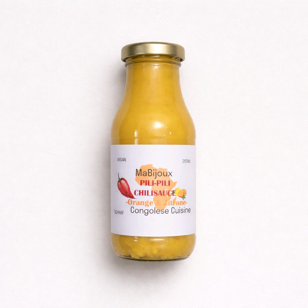 Pili-Pili Chilisauce: Scharf Orange &  Zitrone. Scharf