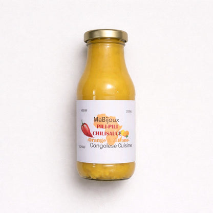 Pili-Pili Chilisauce: Scharf Orange &  Zitrone. Scharf